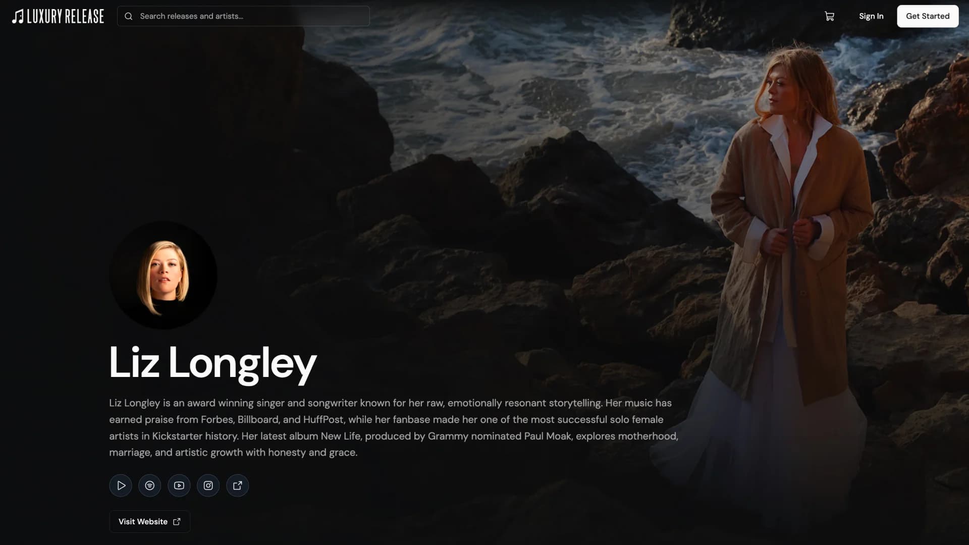 Artist page