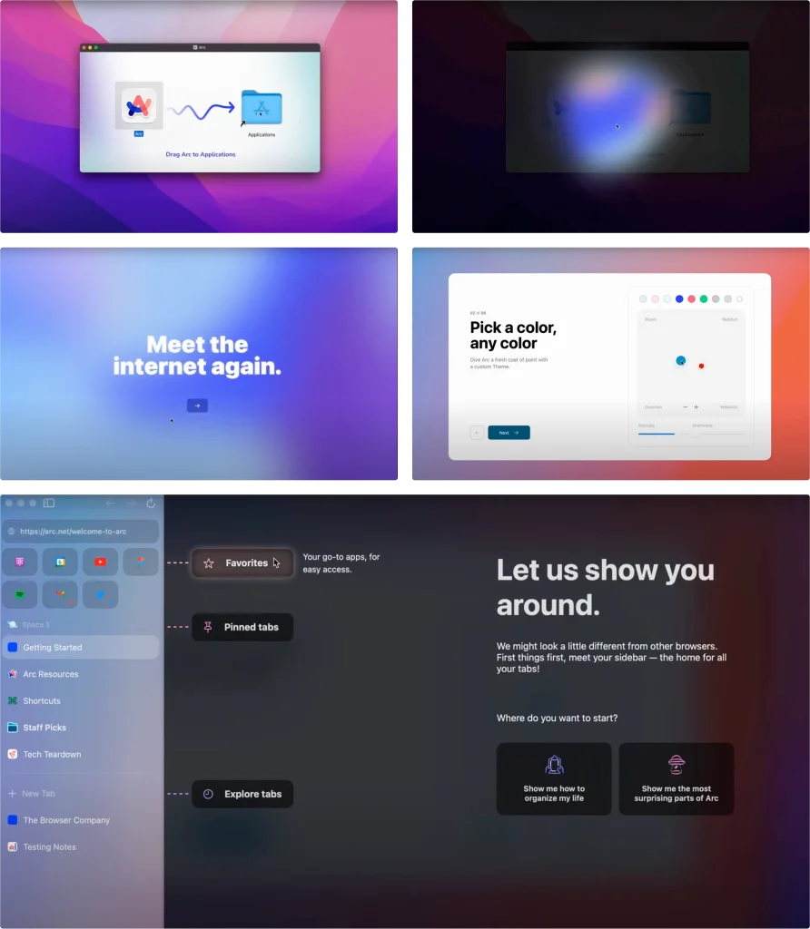 Arc Browser interface