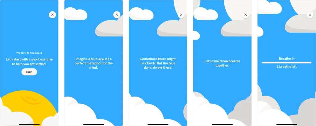Headspace meditation app interface